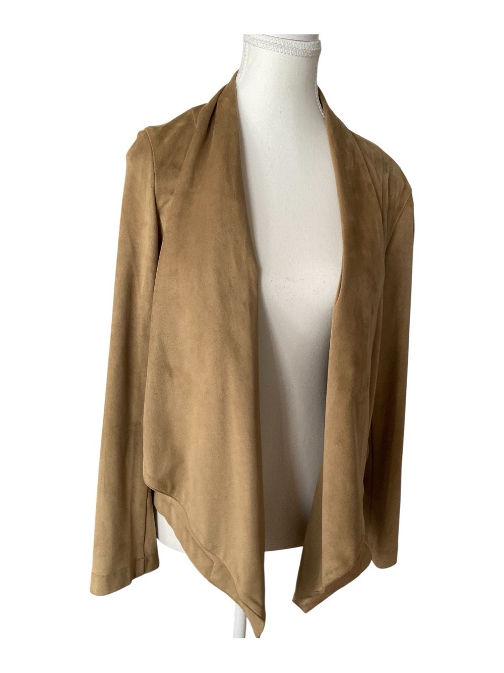 Calvin Klein Jeans Faux Suede Drape Front Jacket Large - Picture 2 of 10